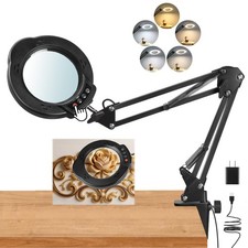 12X Magnifying Glass with Light and Stand, Upgrade Real Glass Magnifying lamp...