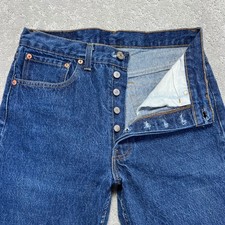VINTAGE 90s Levis 501xx Jeans 30x31.5 Blue Raw Denim Made in USA Button Fly
