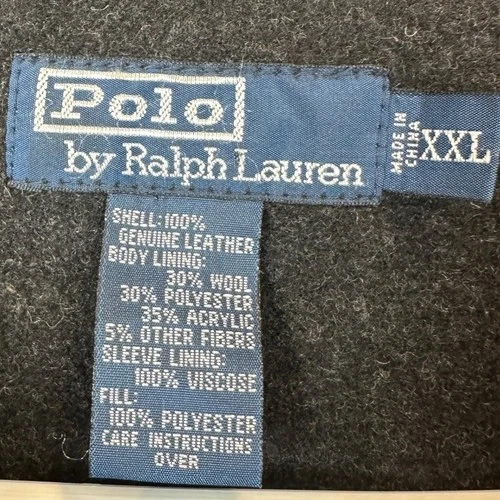 Polo Ralph Lauren Jacket Mens 2XL Suede Leather Brown Full Zip Long Sleeve EUC image 5