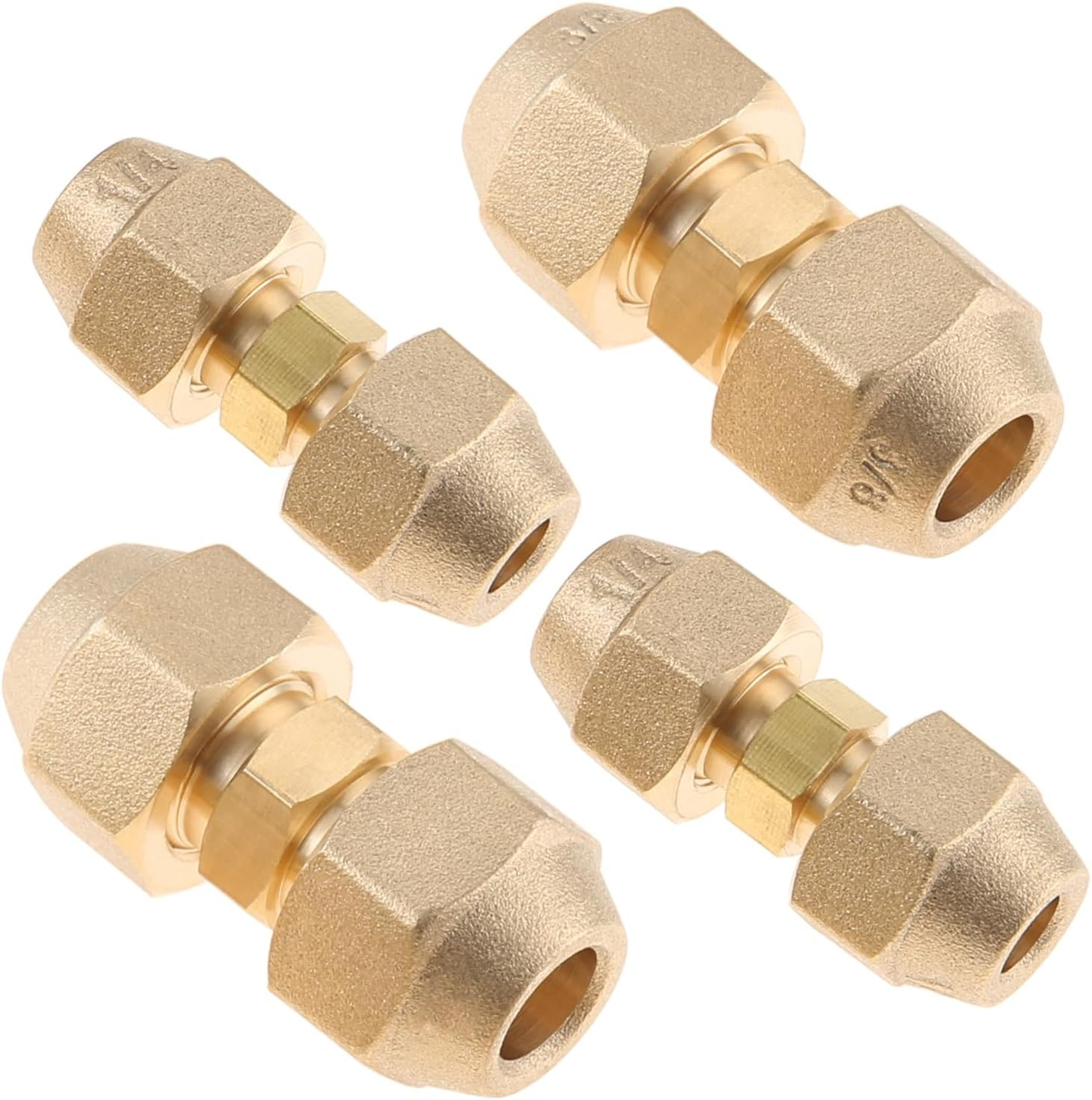 4 Packs Copper Pipe Extension Joint Connectors 1/4" and 3/8" AC Adapters | with