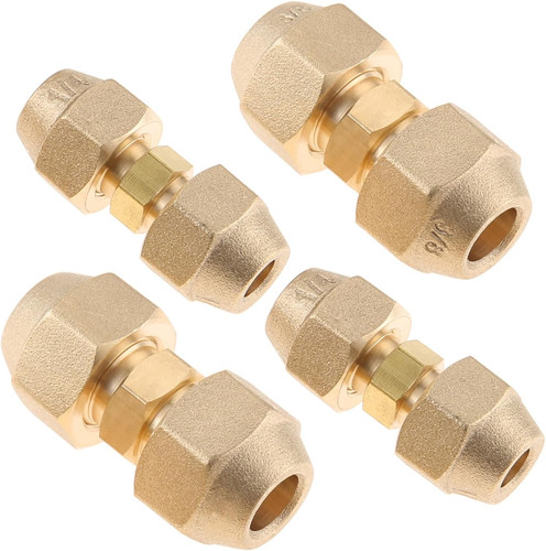 4 Packs Copper Pipe Extension Joint Connectors 1/4" and 3/8" AC Adapters | with