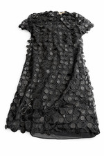 Michael Kors Women's Textured Circle Mesh Dress Size 2 dot applique design NWT!