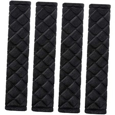 4 Pack Seat Belt Cover Extra Long Seat Belt Pads for Car Soft 10.6 Inch Black