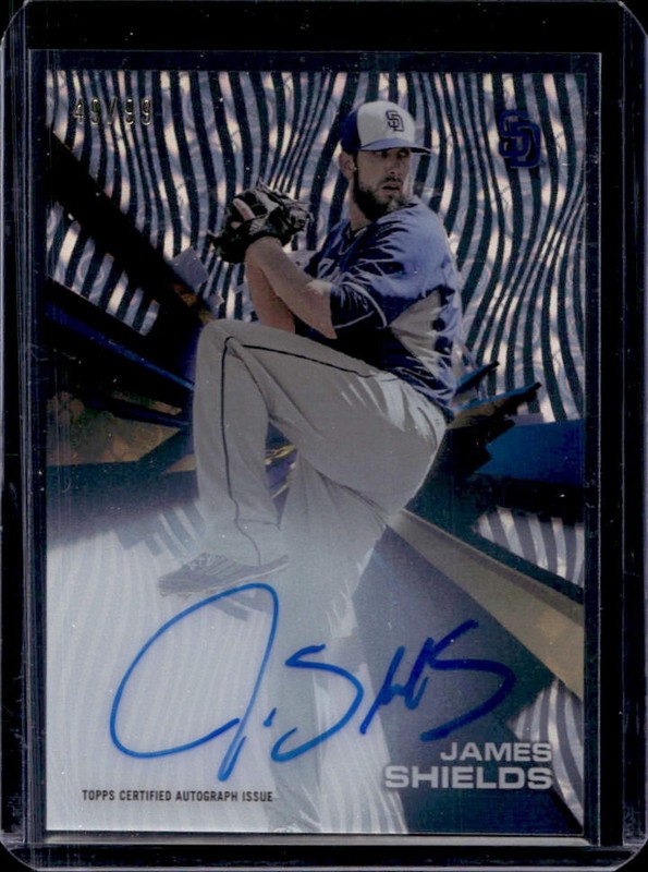 2015 Topps High Tek James Shields Auto Autograph Tidal Diffractor #/99 Padres