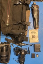 Nice Working Canon EOS Rebel T3 1100D w/ 18-55mm Lens 75-300 Mm Lens Bundle