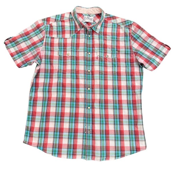 Vintage 90s Camisa Levi’s Hombre Talla XL Cuadros Multicolor Western style