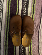 Birkenstock Boston Clogs: Softbed, Brown, Natural Leather, Brand New!