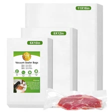 Moretoes 150pcs Vacuum Sealer Bags, Gallon 11" x 16" and Quart 8" x 12" and P...