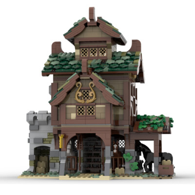 MOC-80710 MEDIEVAL STABLE for Medieval Castle and Village 1548 Pieces