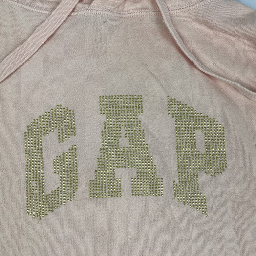GAP Hoodie Small Pink Womens Hooded Jumper Sweatshirt Pockets Spellout Big Logo - Picture 10 of 17
