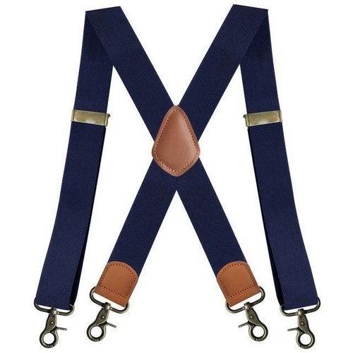 Bretelle Vintage Uomo Resistenti 4 Ganci a Scatto per Cintura Regolabile X Schienale Nuove - Foto 26 di 28