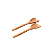 Salatbesteck 2-teilig Akazie handgefertigt 30 cm lang x 8 cm breit HOLZ SUPER!