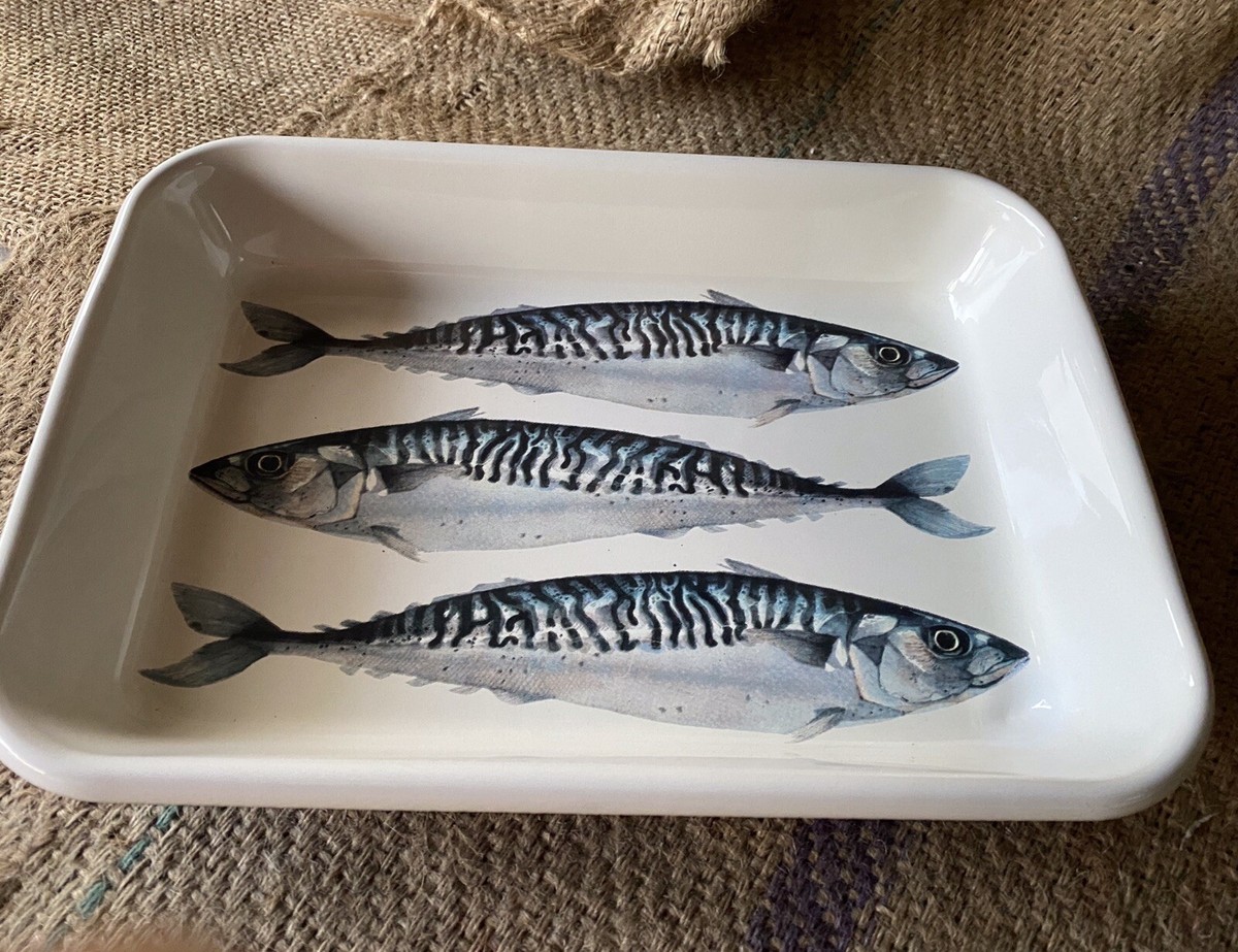 Emma Bridgewater~Enamel Roasting Dish/Tin~Mackeral~Shellfish - Main Image