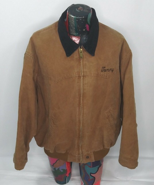 Carhartt Duck Canvas Jacket Corduroy Collar Mens size 3xl Brown eBay