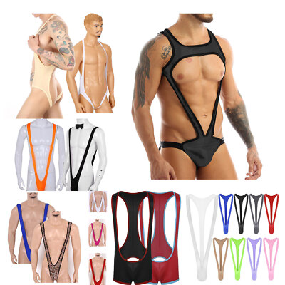 DE Herren Neuheit Mankini Jockstrap Unterwäsche Singlet Bodysuit Dessous String