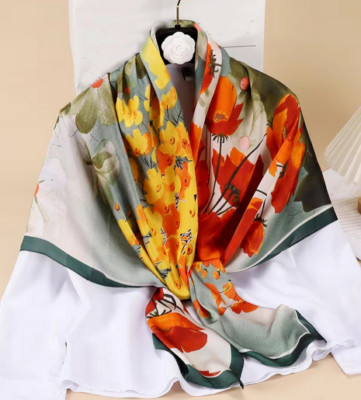 Floral Square Scarf – Multicolour – Blue Illusion