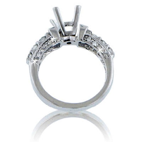 1,10 ct. TW runder und Baguetteschliff Diamant Verlobung Halbmontierung - Bild 4 von 4