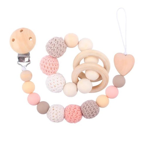1-2pcs New Baby Pacifier Clips Teethers Bracelet Babies Chain Cute Big Crochet C - Picture 21 of 36