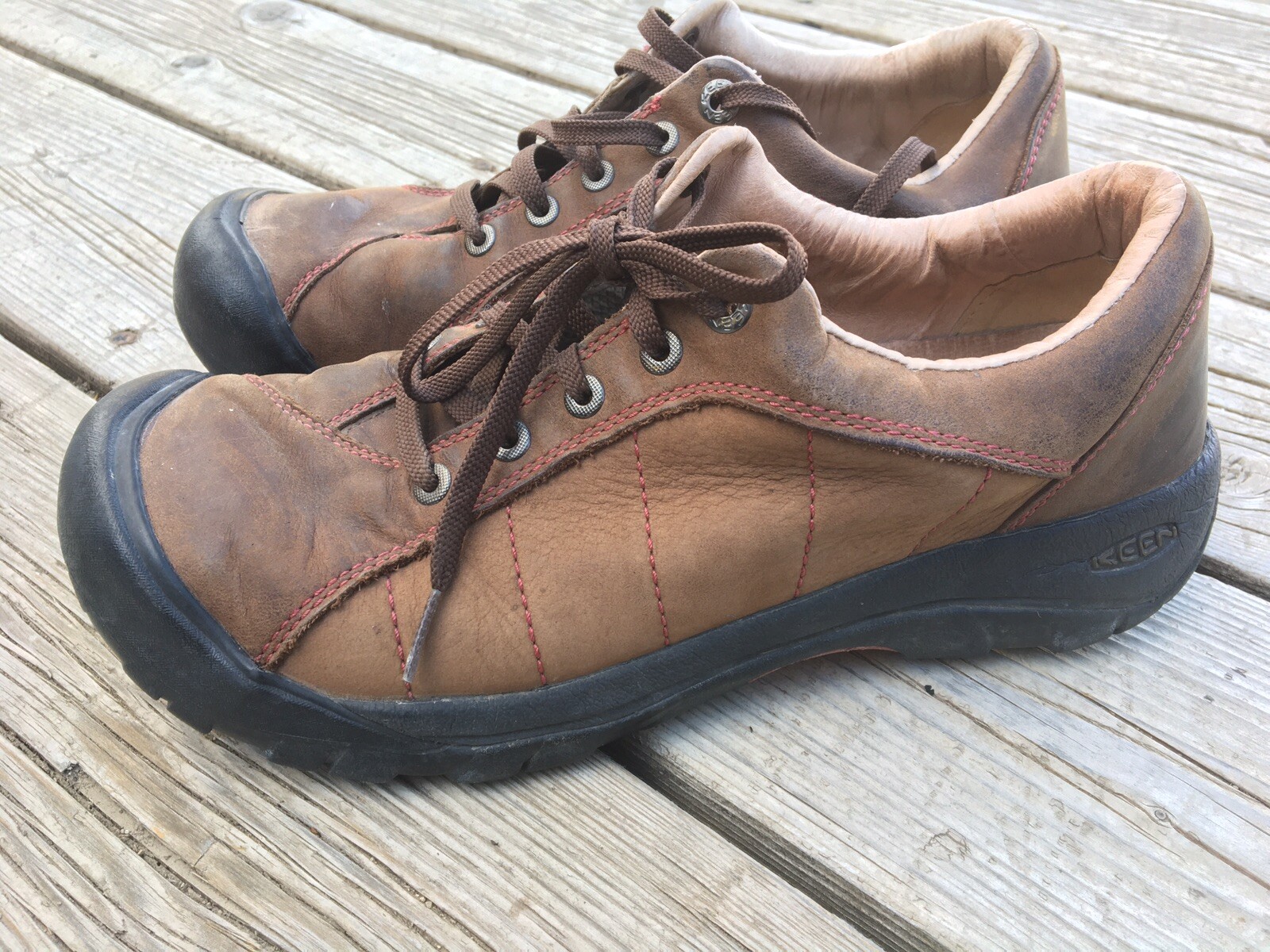 Scarpe stringate Keen in pelle marrone da passeggio escursionismo outdoor misura 10 5 da donna