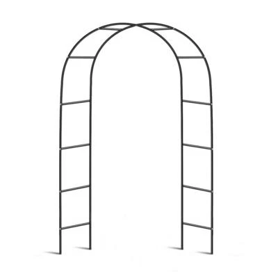 NEW BLACK 2M GARDEN ARCH TRELLIS ARCHED METAL FRAME CLIMBING PLANT ARCHWAY