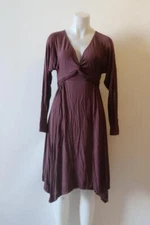 NWT Womens Max Studio Raisin V-Neck Asymmetrical A-Line Dress M *