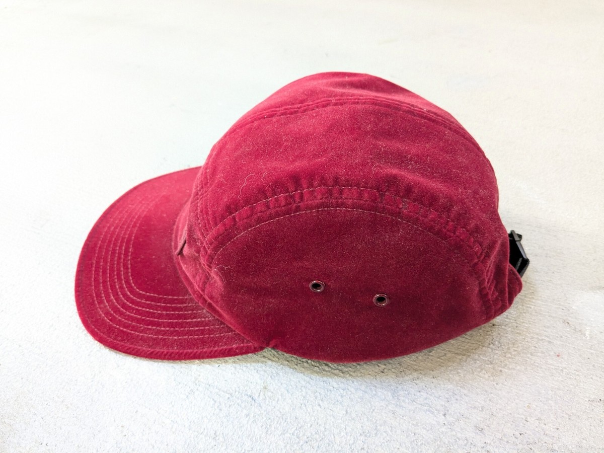 Supreme Velour Camp Cap Hat Burgund Maroon SS16 5-Panel BOGO Box