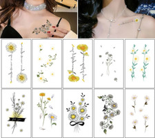 10pcs/set Daisy Fake Tattoos Paste on Face Arm Body Art Waterproof Stickers NH24