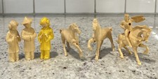 Lot Of 7 Vintage Plastic Asian  Horse Toy Figurines  Read 