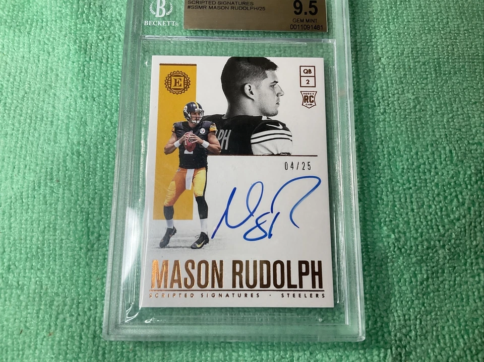 2018 MASON RUDOLPH Encased Scripted Signatures 04 /25 RC BGS 9.5 Rookie 10Auto - Image 3 of 4