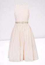 TFNC Dress UK 6 Ambre Mini Vintage Rose Pink Embellished Bead Detail Open Back