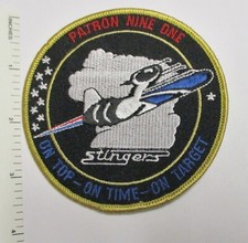 US NAVY VP-91 PATROL SQUADRON PATRON PATCH STINGERS ON TIME ON TARGET Original