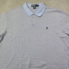 Polo Ralph Lauren Polo Shirt Mens XL Blue Striped Made in USA Casual Pony