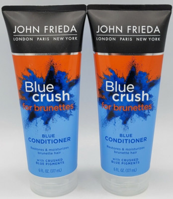 Lot of 2 John Frieda Blue Crush for Brunettes Hair Blue Conditioner 8.3 fl oz