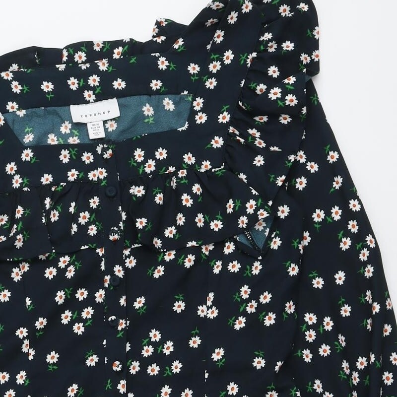 Chemise Topshop Paisley Verte Et Rose Taille 8 - Occasion Très Bon état