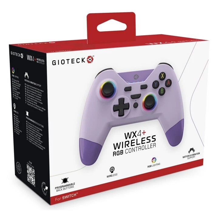 Gioteck WX4+ Wireless RGB Controller Gaming Lavender Nintendo Switch New Sealed - Image 3 of 4