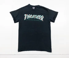 Thrasher Shirt Adult Small Black Skateboarding Streetwear CrewneckTee Roses