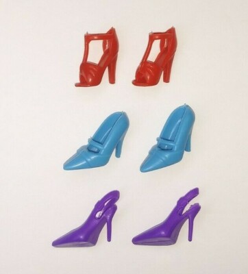 Barbie Doll High Heels Lot Purple Red Blue Turquoise Shoes Pairs  Accessories