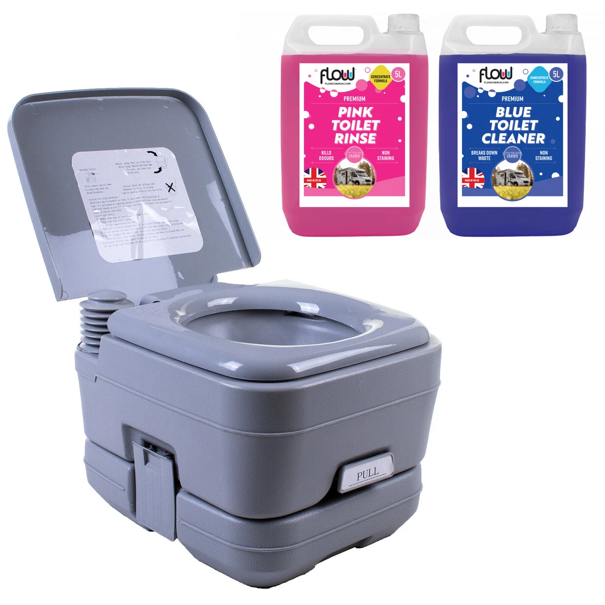 Portable Toilet & Chemicals Mobile Camping Chemical WC Outdoor Picnic  Festivals