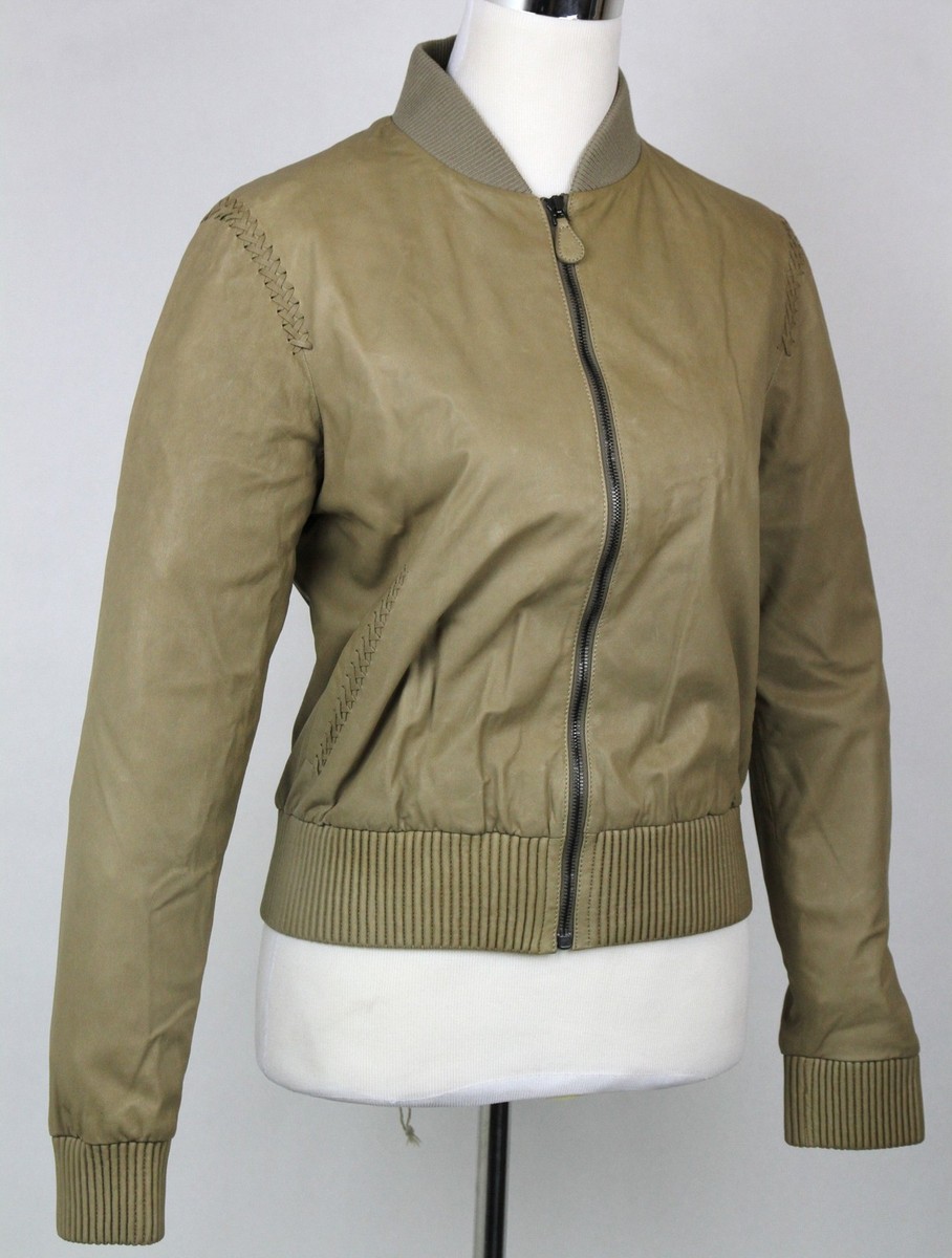 Bottega Veneta★素敵!Beige Leather Jacket w/Braid Pattern $6650 Bottega Veneta Women's Leather Jacket w/Braid Pattern
