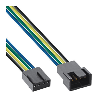 InLine  Lüfterkabel Verlängerung PWM, 4pol Molex Stecker / Buchse, 0,30m