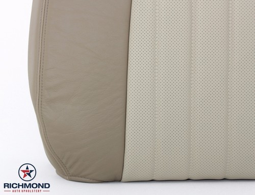 2003 2004 Mercury Mountaineer -Driver Lean Back Leather Seat Cover 2-Tone Tan - Picture 7 of 12