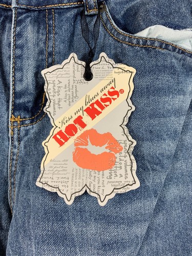 Retro Hot Kiss Women's Jean Capris Distressed High Rise Wide Leg Pants Sz (6)NWT - Picture 3 of 8