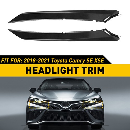 Front Headlight Black Eyelid Molding Trim For 2018-2023 Toyota Camry SE