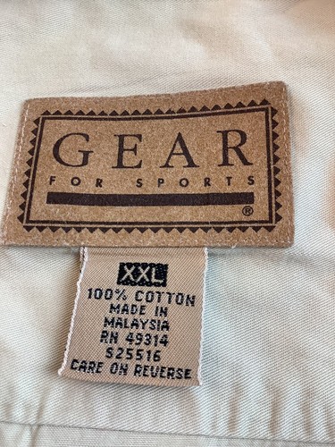 Gear For Sports Fear This Logo Button Up Long Sleeve Shirt Men's Size 2XL Khaki - Picture 7 of 10