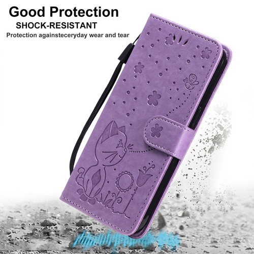 For Vivo V29 Y35 Y16 V27 Y27 S16 Y36 Y78 Cat Bee PU Leather Wallet Phone Case - 第 3/18 張圖片