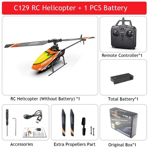 C129 2.4Ghz 6G Electronic Gyroscope Single Blade Helicopter Remote Flight Rc Toy - Picture 13 of 20