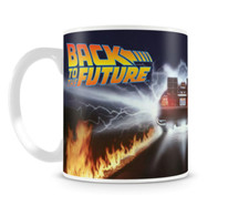 Taza de café oficial Back to the Future DeLorean Fire Tracks
