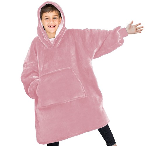 Adult Oversized Hoodie Blanket Heavy Plush Sherpa Fleece Giant Hooded Sweatshirt - Picture 10 of 94
