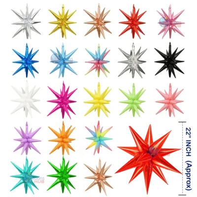 CREATIVE BALLOONS StarBurst Star Explosion Spike Foil Balloons Cone Foil Balloon Xmas Party Decor