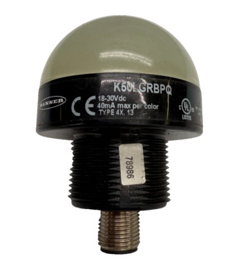 BANNER K50LGRBPQ 78986 EZ-LIGHT: 3-Color Multi-Function Indicator 18-30VDC, UNP